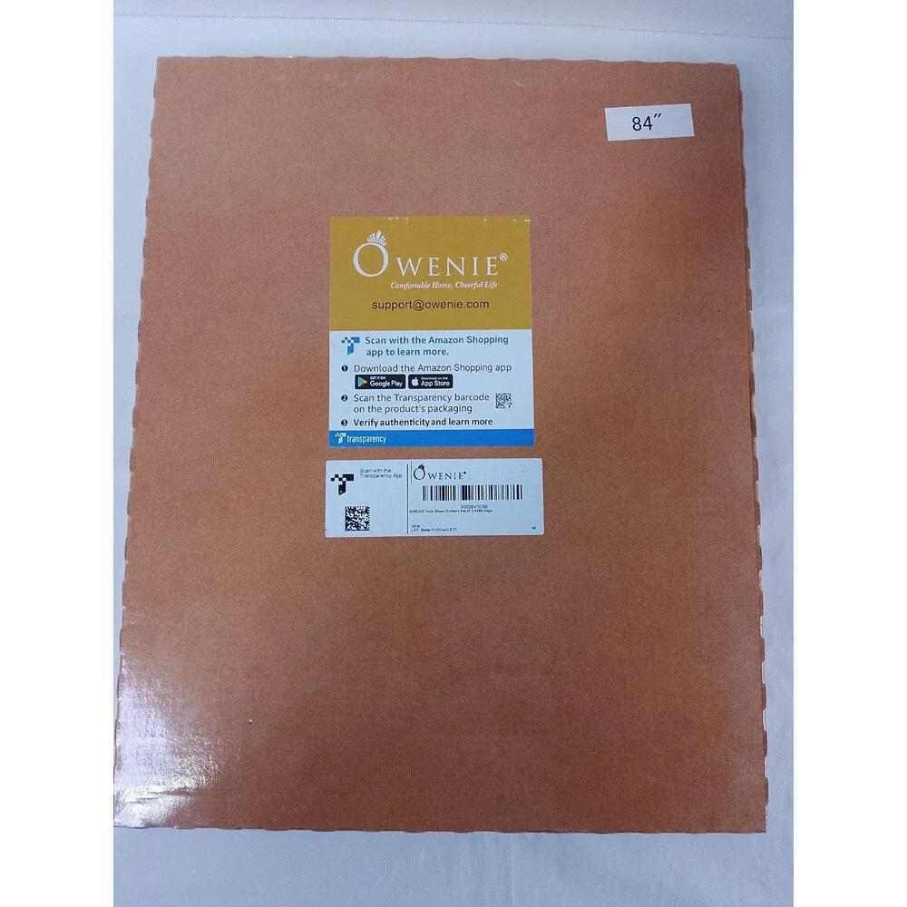 OWENIE Sheer Window Curtain Panels 2 Pack 84